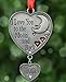 Mom Ornament - I Love You to the Moon and Back Ornament for Mom - Red Hearts and Moon Design with a Hanging Charm Engraved "Mom"