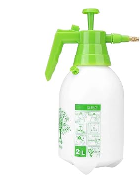 Garden Pressure Sprayer 2L 0.5Gal Adjustable Copper Nozzle, Locking Actuator Auto Spray, 1mm Nozzle Fine Mist Stream, for Watering Plants Control Car