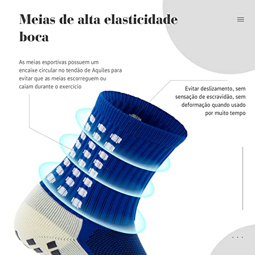 Meias Antiderrapante Esportivas Masculino, Meias Masculino para Futebol, Basquete, Voleibol, Corrida