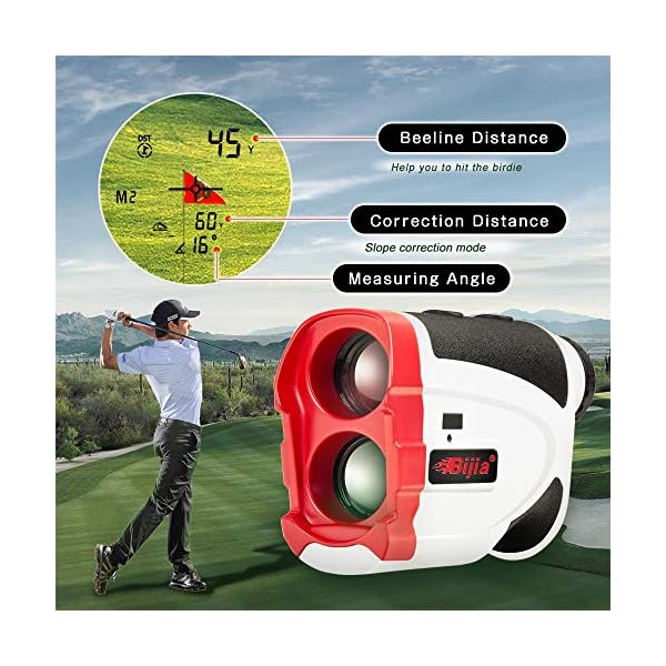 Telemetro-de-Golf-BIJIA-con-Pendiente-telemetro-de-600m-con-Bloqueo-de-Bandera-y-vibracion-Velocidad-angulo-escaneo-medicion-de-Distancia-Aumento-6X-Estuche-de-Transporte-bateria-Gratis