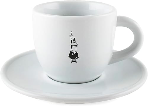 Bialetti Tazas Taza de café de porcelana, color blanco