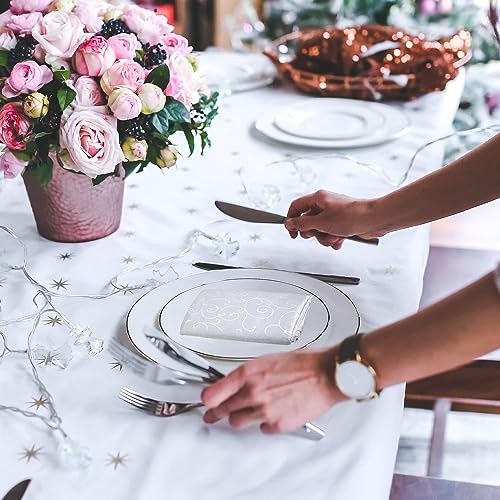 Serviettes de table blanches 50,8 cm pour banquets et repas de mariage