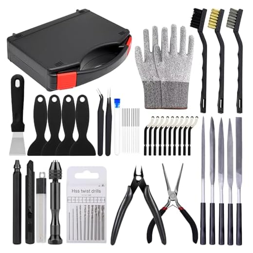 Anyman 3D Printer Tool Kit with Deburring Tools and Finishing Accessories | Needle Files, Brushes, Tweezers, Scrapers and Wire Cutter for Model Cleaning, Smoothing and Finishing