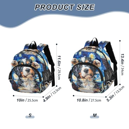 Kid's Backpack for Boys & Girls Toddler Bag Bernedoodle Dog Backpack with Safety Leash2