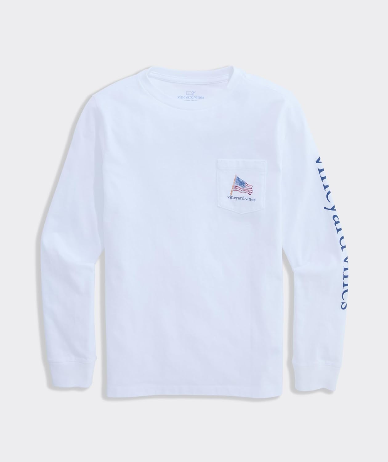 Vineyard Vines Boys' Boys' Painted Shining Sea Flag Long-Sleeve Pocket Tee