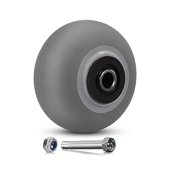 4" Heavy Duty Caster Wheels- 350 Lbs Per Wheels, Thermoplastic Rubber Wheels for Industrial Casters, Trailer Jack Wheels for Furniture Workbench Cart