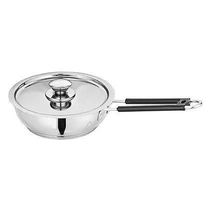 CAMRO Extra DEEP Fry PAN Induction Bottom Stainless Steel with Lid ( 11 No.)