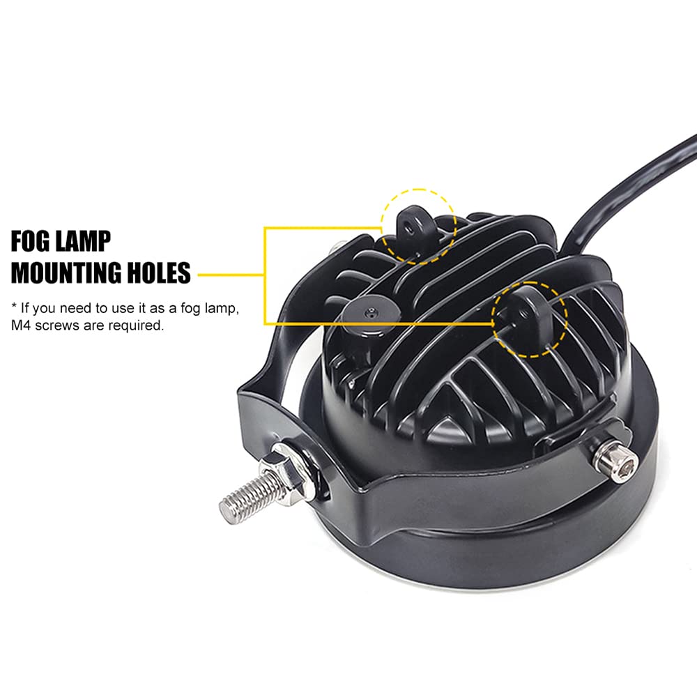 4Inch Round Led Headlights Car Ultra Bright 30W Headlight Reversing Lamp Driving Auxiliary Headlights for Car Truck,White Light