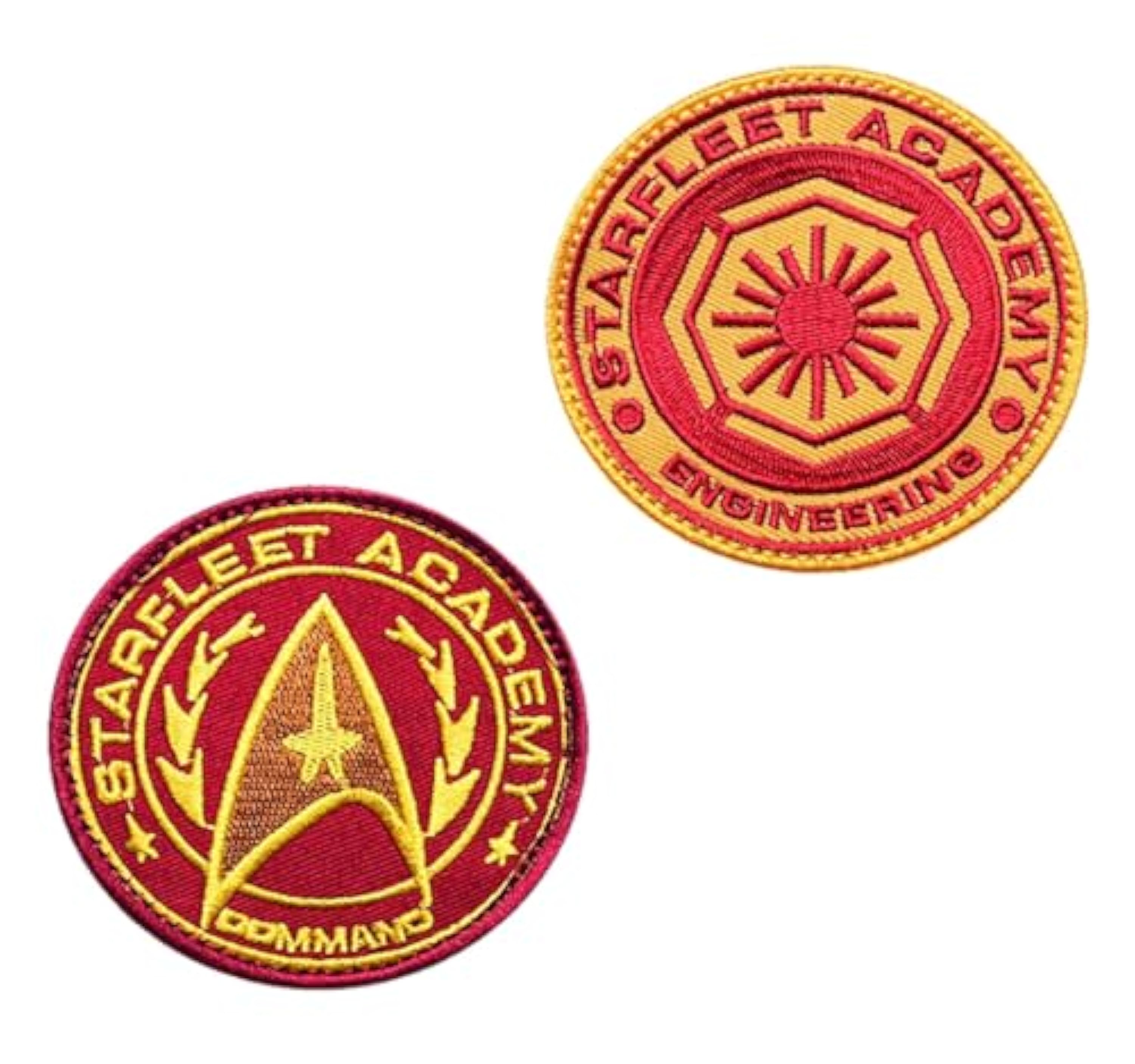 2 parches de gancho y lazo compatibles con Star Trek para mochilas, chaquetas, sombreros, bolsos, uniformes, camisas, ropa