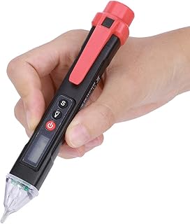 Non Contact Current Voltage Detector Test Pen with Sound Light Simulation Alarm Mode Digital Electrical Circuit Tester Tool Ac 12 to 1000V (Black Red)