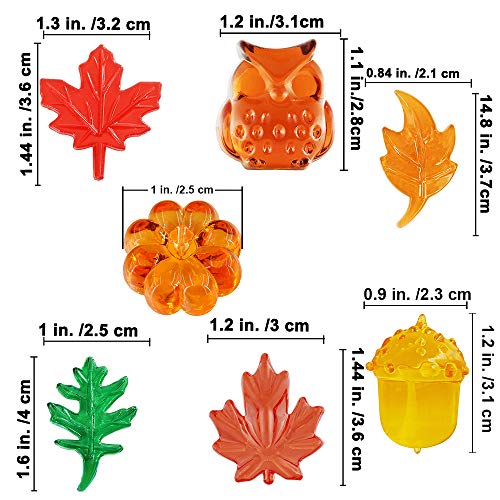 image for Winlyn 340pcs Mini Fall Leaves Pumpkin Acorns Owl Acrylic Autumn Table