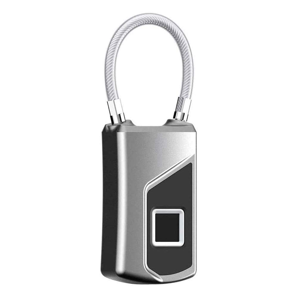 Candado inteligente con huella dactilar, Candado de huella digital for casillero de gimnasio y maleta IP66 carga USB 10 huellas dactilares