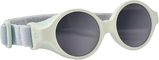 BÉABA Baby-Sonnenbrille 0-9 Monate – 100% UV-Schutz CAT 4, Seitenschutz, Optimaler Tragekomfort, Verstellbares Elastikband – Farbe Minze