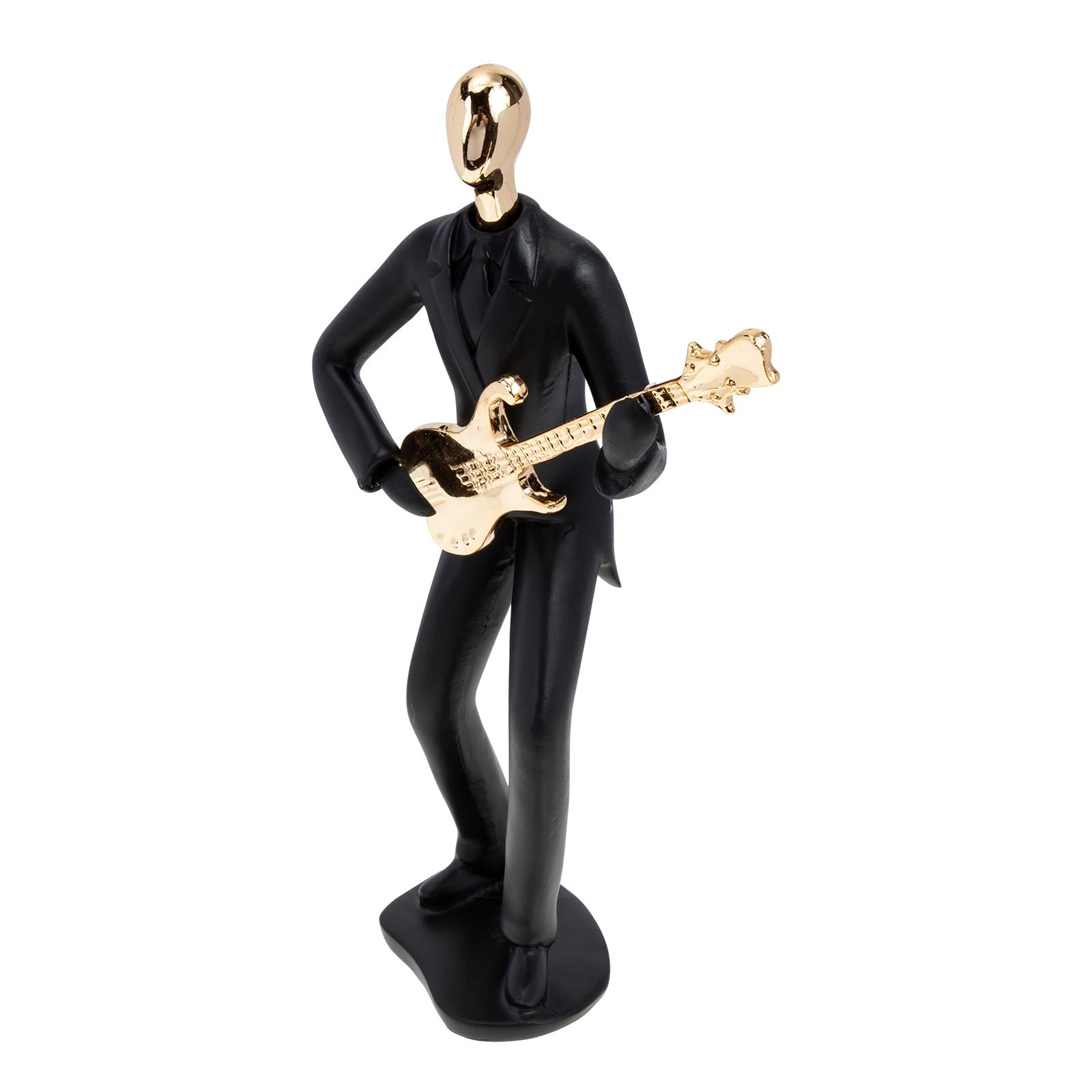Sculpture personnage musical en résine dorée, idée cadeau artistique et unique