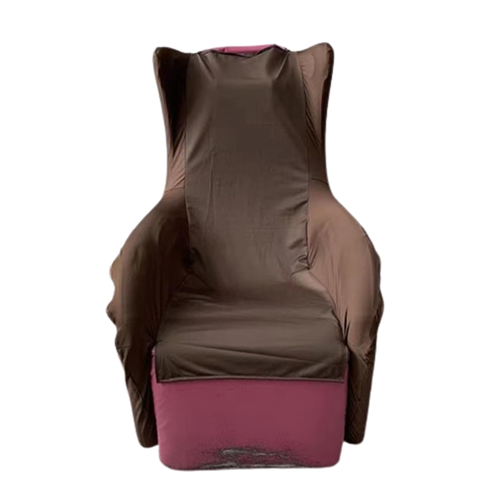 Housse pour chaise de massage lavable en machine marron haut du corps