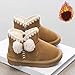 Girls Fuzzy Lined Winter Warm Thick Snow Boots Cute Bowknot Short Boots Thermal Fashion Ankle Booties