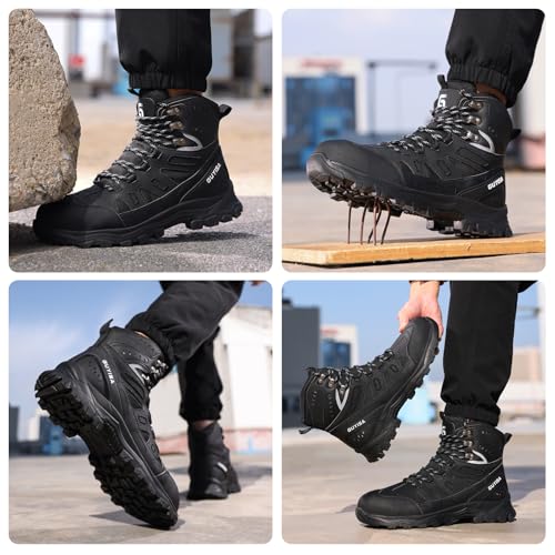 Image of Steel Toe Boots for Men Work Indestructible Safety Boots | Impact-Resistant, Puncture-Resistant, Comfortable, Wear-Resistant, Construction Factory, Warehouses, Jobsites