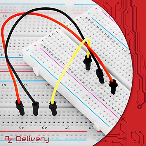 AZDelivery 3 x MB-102 Mini Breadboard 400 Tie Point Interlocking Solderless Prototype PCB Board, 4 Power Rails for Proto Shield Distribution Connection Blocks compatible with Arduino Including E-Book!