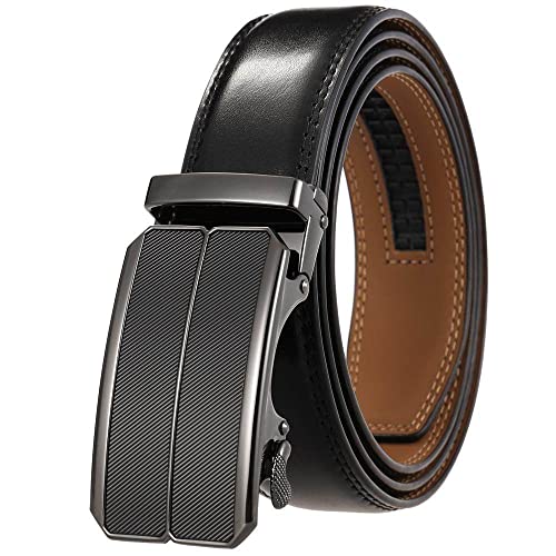 Ceinture en cuir pour hommes ceintures noires réglables en cuir véritable
