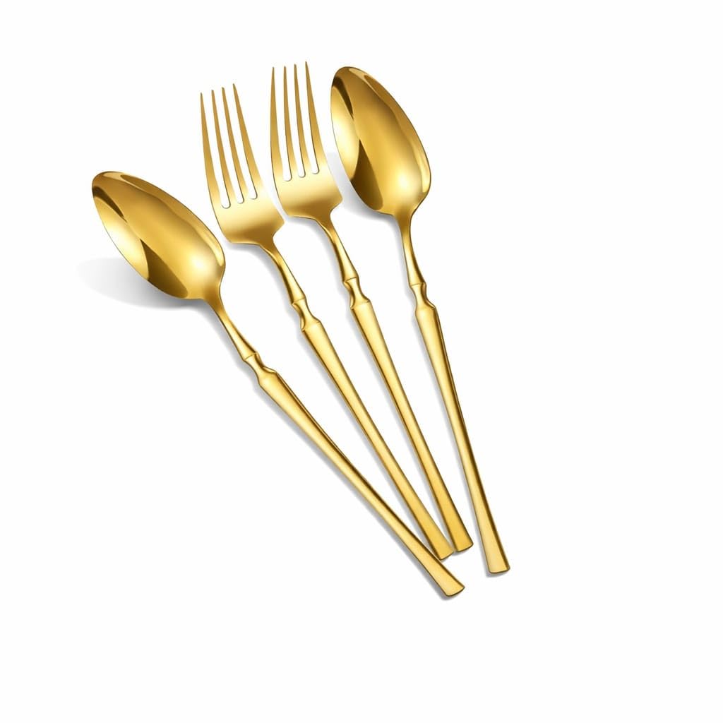 Matte Black Spoon & Fork Set - Stainless Steel Cutlery -18 Matte Black Spoon & Fork Set - Stainless Steel Cutlery -18