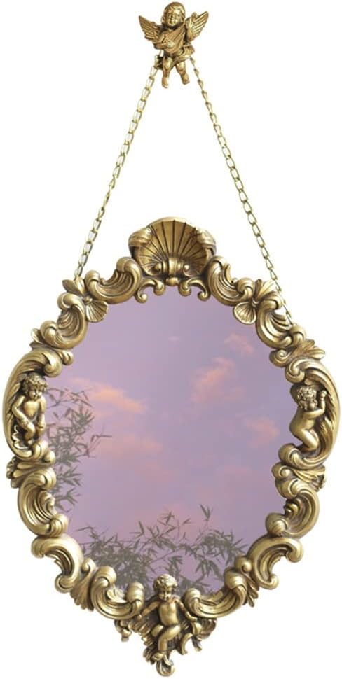 European Vintage Makeup Girls Bedroom Light Wall Background Decoration Hanging Mirrors