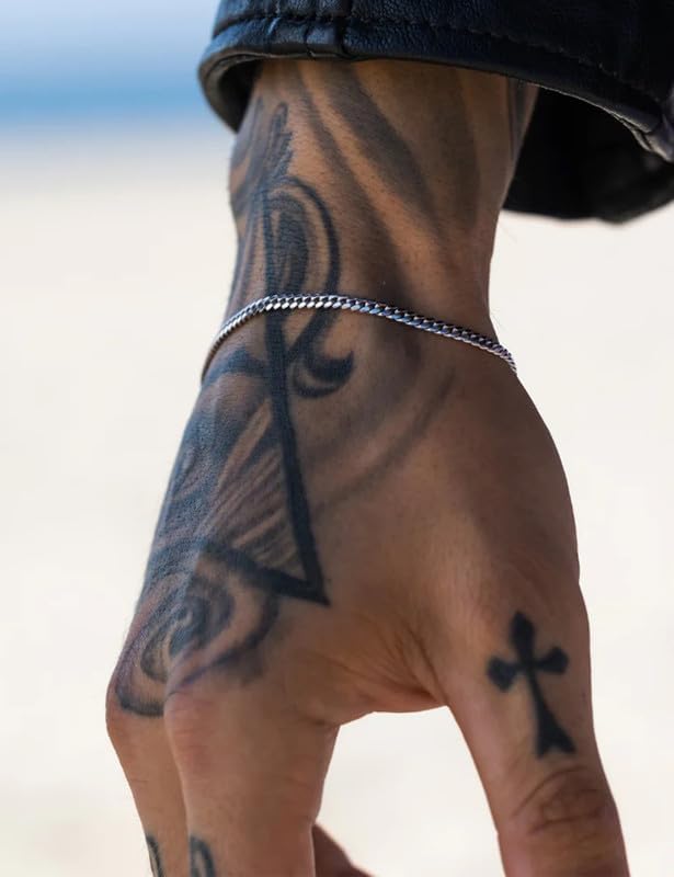 925 Sterling Silver Cuban Link Chain Bracelet 3mm 5mm 8mm Silver Bracelet for Men Women 6.5-9 Inches - Image 6