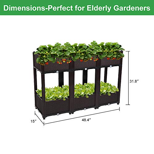 Vingli Square Raised Garden Bed, Self-Watering Plastic Planter For Indoor Outdoor Vegetables, Fruits, Potato, Flowers, All Weather (6 Pcs) #TOP2