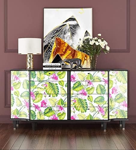 Image of Self Adhesive Waterproof Wallpaper for Kitchen Living Room Bed Room Furniture Makeover Cabinet Shelf Liner Tile Pattern Removable Contact Paper(Garden Bloom (45X300 CM)