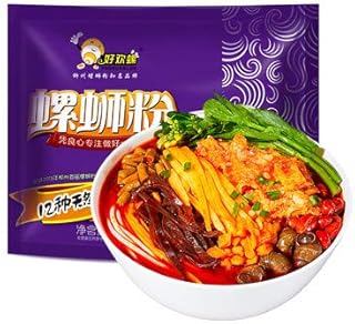 好歓螺螺蛳粉【1点セット】300g×1袋（紫色包装）中華食材 広西省特産 螺蛳粉 広西省名物 速食 米粉 インスタント麺 美味米粉 (1 package)