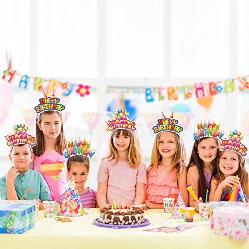 Kkbes 12 Pack Happy Birthday Headbands, Paper Birthday Party Hats, Birthday Hats For Adults And Kids, 3 Patterns #TOP5
