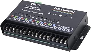 Sirxlevcy Controlador de Programación Autónomo de Bricolaje Controlador RGB LED USB Programable de 12 Vías para Módulo de Tira 3528 5050