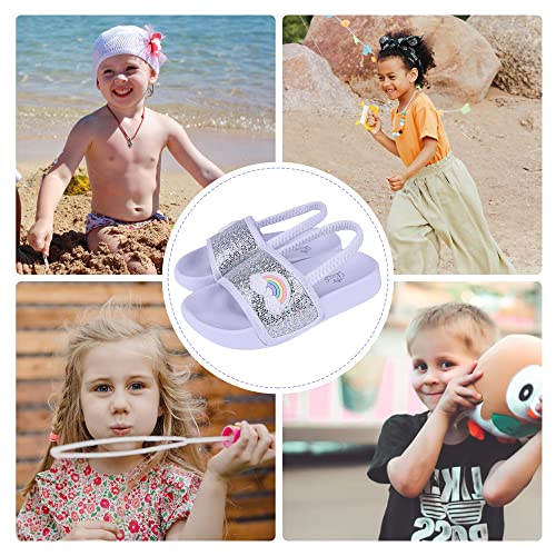 Youecci Sandales pour Filles été Enfants Plage Piscine Pantoufles Plat Antidérapant Douche Pantoufles Blanc Arc-en-ciel 23 EU – vue 2