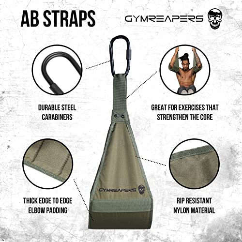 Gymreapers Hanging Ab Straps For Core Strength And Abdominal Training - Padded Adjustable Arm Supports For Bodyweight Exercises (Ranger Green) #TOP1