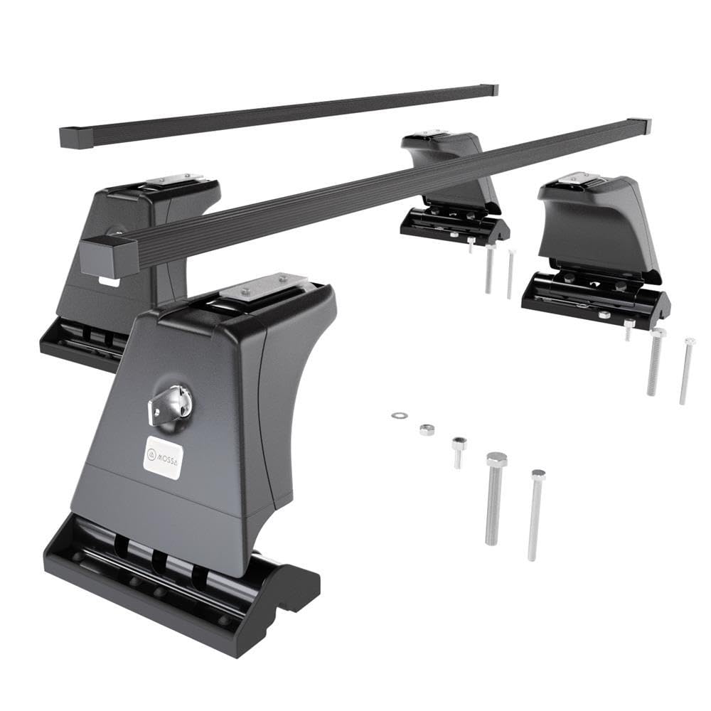 Mossa Portaequipajes de Techo adecuadas para Mercedes-Benz Vito W447 Furgoneta (2015- ) - baca para Coche - Barras para Techo de Coche - Acero Negro - Puntos de Montaje