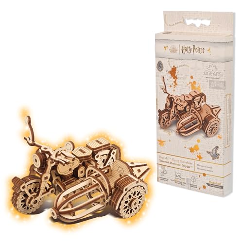 UGEARS Hagrid's Flying Motorbike™ Puzzle 3D – Kit de modèle en Bois pour Adultes à Construire – Kit de Fabrication de Moto mécanique – Puzzle 3D...