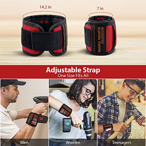 Christmas Stocking Stuffers Gifts For Men - Magnetic Wristband Tools For Mens Gift Ideas 15 Super Strong Magnets Dad Women Birthday Cool Gadgets Wrist Tool Belt Holder For Holding Screw Nail Drill Bit #TOP6