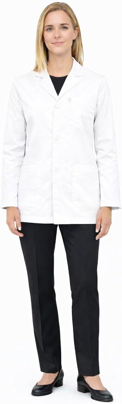 DR Uniforms® Unisex Lab Coat – 60% Cotton Blend Doctor Jacket for Physicians, Nurses & Medical Students