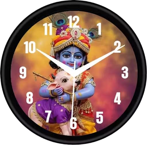 Image of Devansh Crafts Wall Clock Decorative Designer and Stylish Glass Analog Wall Clock Suitalbe for Living Room Hall Bedroom, Office (Makhan Chor)