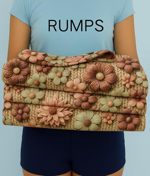 Image of RUMPS 380 TC Premium Heavy Cotton 7D Print Fast Colour Feel Elastic Fitted Floral Bedsheet King Size with 2 Pillow Covers || (Brown, Fitted Queen-60x78)