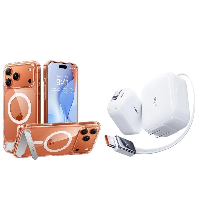 iPhone 17 67W Charger with Battery Protection and Retractable USB-C Cable and Case - Buy Together to Save 15% - image 1