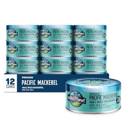 Wild Planet Pacific Mackerel Fillets (SABA), 5 Oz Can, Pack of 12