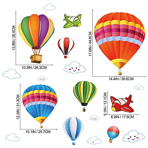 Vinilos decorativos 3D globo y nubes para habitación infantil miniatura 3