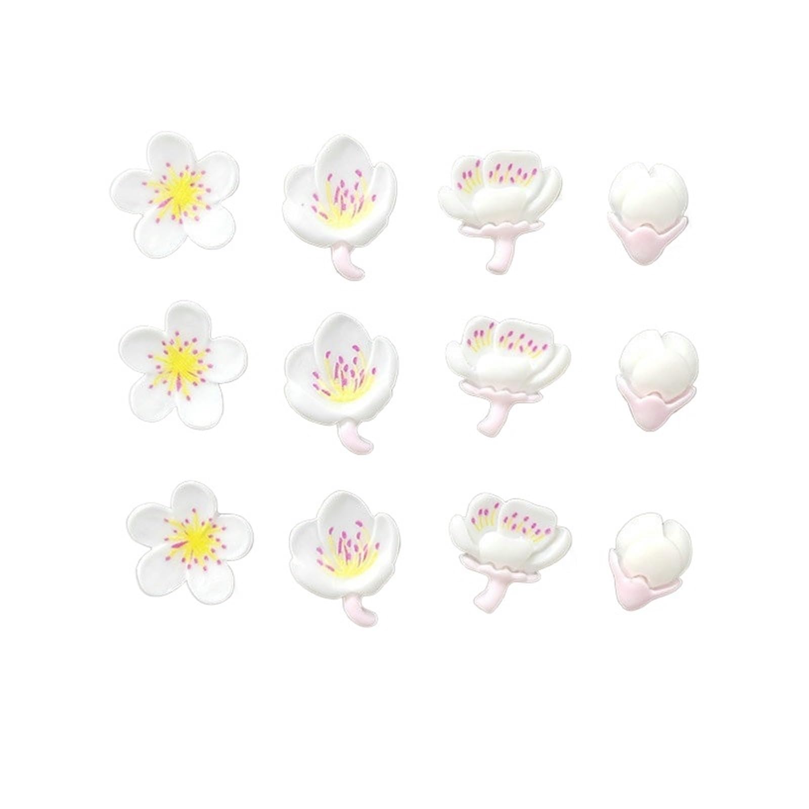 Fridge Magnets 4/12pcs Fridge Magnets Blossom Cherry Flower Refrigerator Magnetic Sticker Message Whiteboard(White 12 pcs)