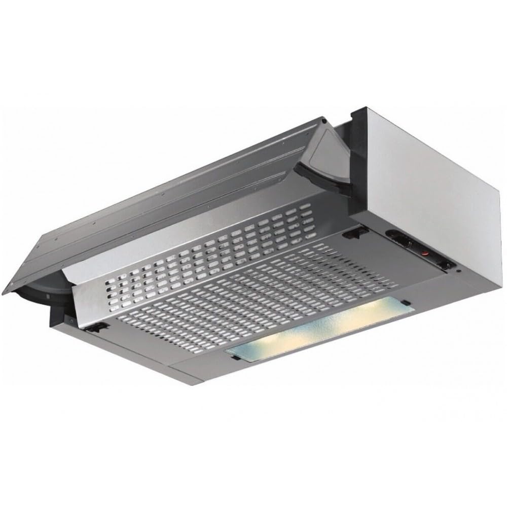TECNO-WIND K104R0076, Cappa Incasso Sottopensileappa Estraibile, Illuminazione LED, Filtro Acrilico, 3 Velocità, Classe D, Misure cm 60x30x15