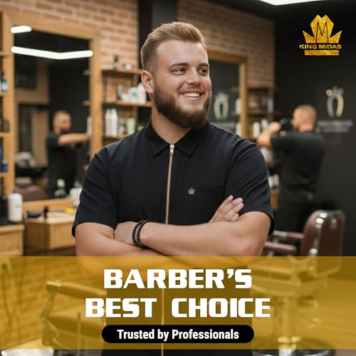 Image of King Midas Professional Barber Jacket for Men - Ultra Lightweight Short Sleeve Barber Smock