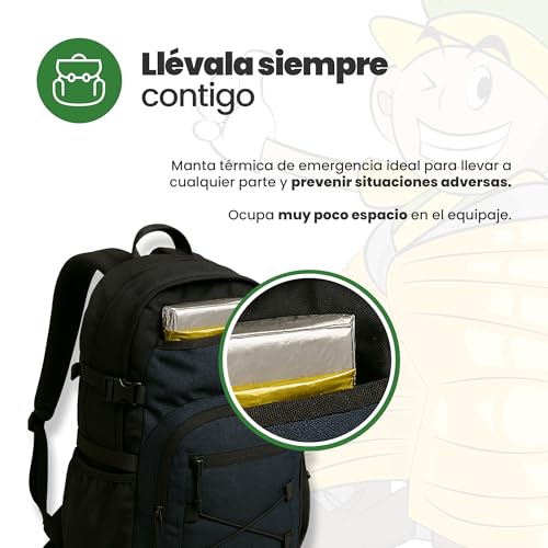 Miniatura 4 de Fora Mantas Térmicas De Emergencia - Kit De Supervivencia Con 10 Unidades, 160 210 Cm, Doble Cara Dorado Plateado, Ultraligeras Y Compactas