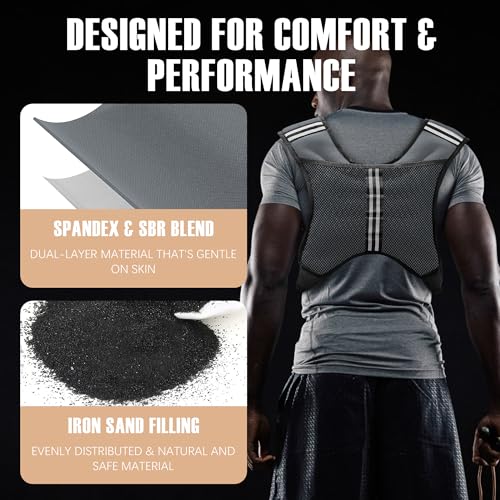 Image of NATURELUX Weighted Vest Men or Women - 5 /10 /15 /20 /25 /30lbs Weights with Reflective Stripe, Weighted Vest for Workout Equipment for Strength Training Running - Walking Weight Loss
