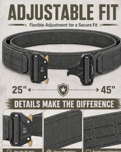 Image of Tactical Duty Belt Law Enforcement, 2 inch Battle Combat Police Range Gun Belts