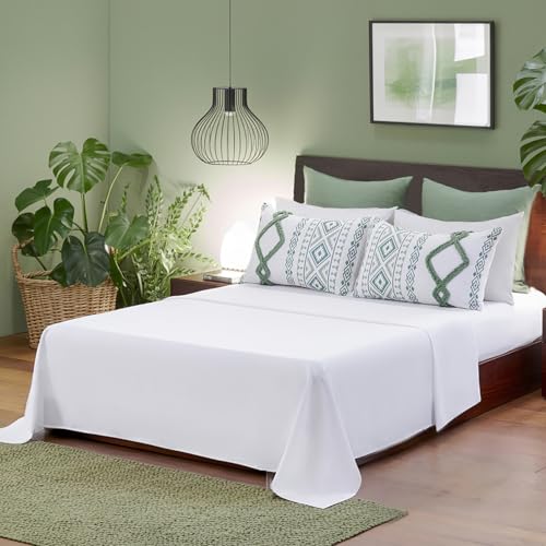 Image of MOVE OVER Green Tufted Comforter Set Queen Size 7 Pieces Bed in a Bag Boho Chic Aztec Comforter Set with Sheet Set Soft and Lightweight Farmhouse Ethnic Bedding Sets for All Seasons