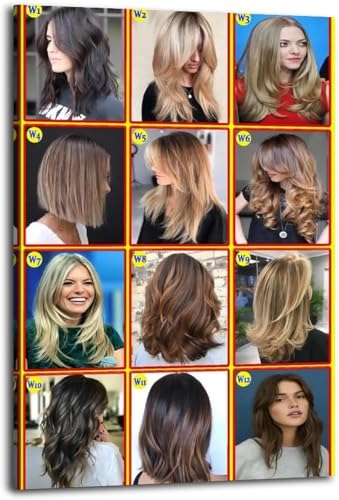 Women Hairstyle Chart Poster - Haircut and Style Inspiration Canvas